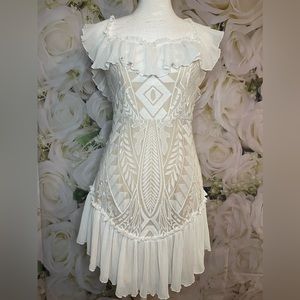 White lace mini dress